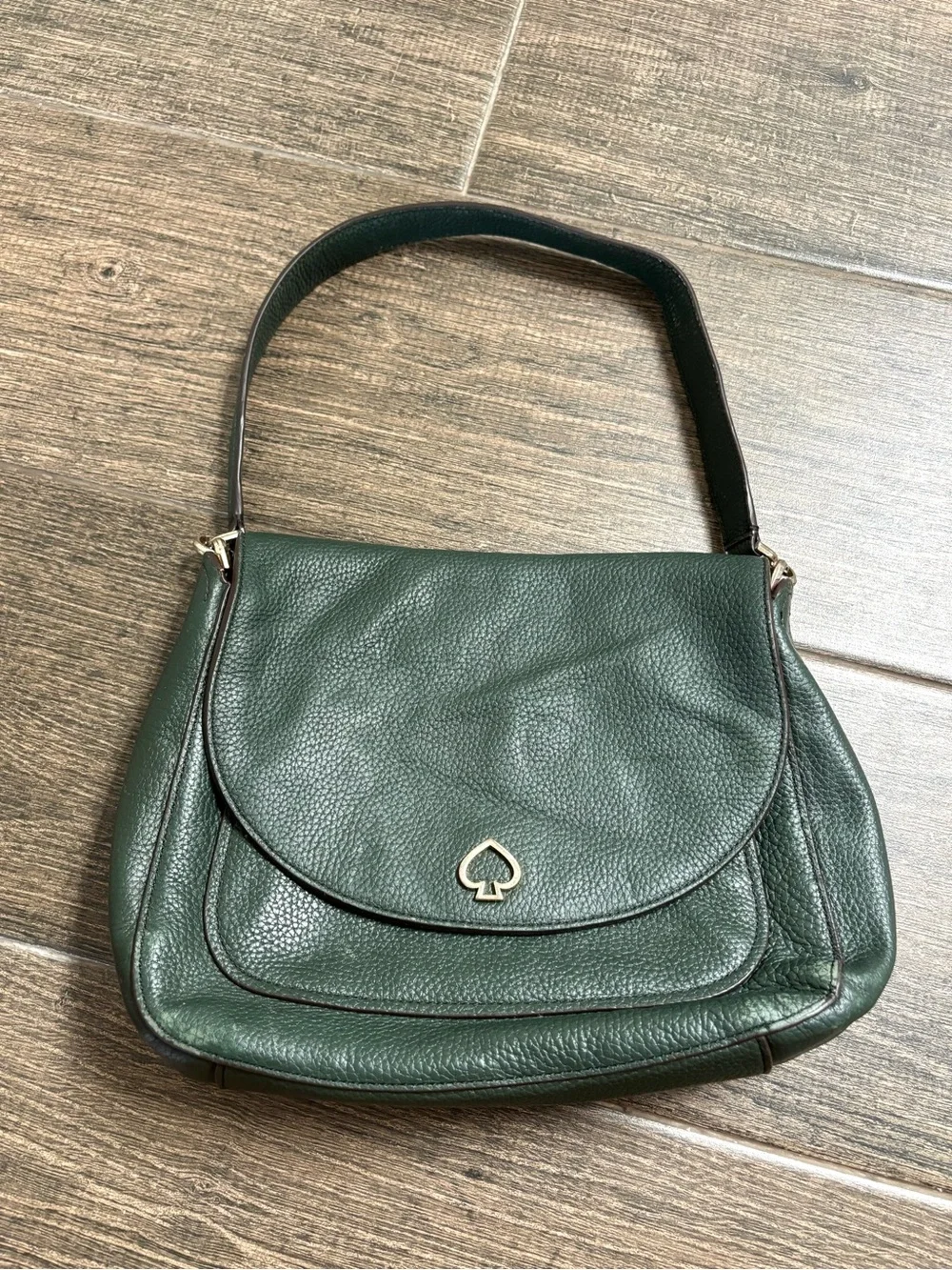 Kate Spade Kailee Medium Flap Deep Evergreen Leather Hobo Shoulder Bag Purse
